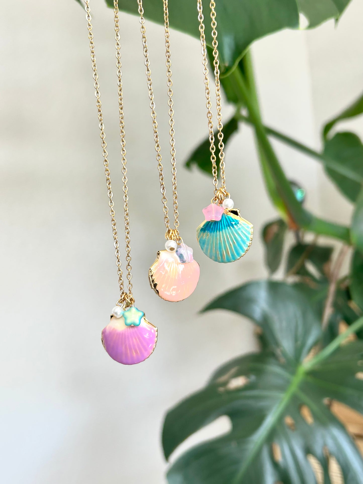 seashell locket necklace