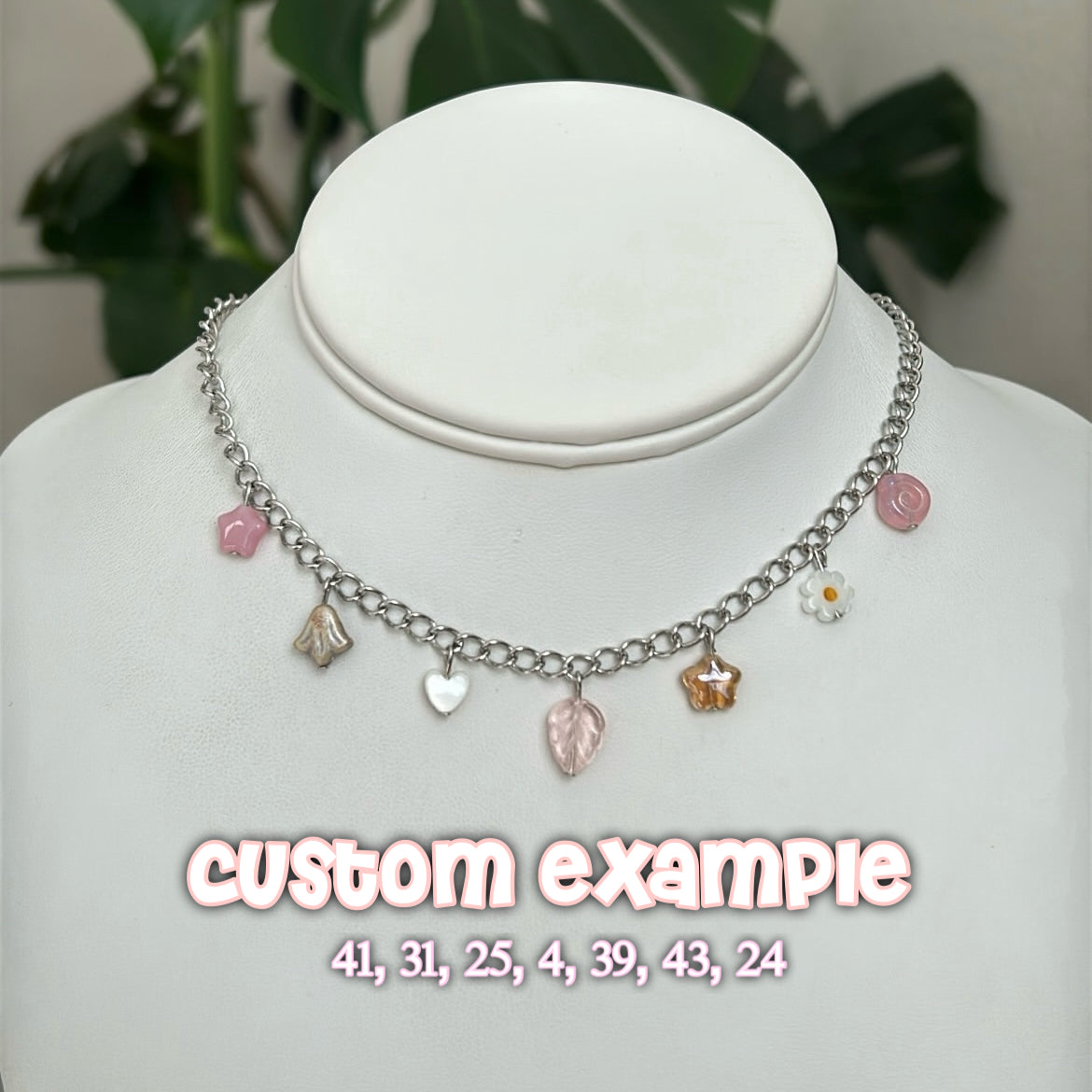 customizable beaded charm necklace