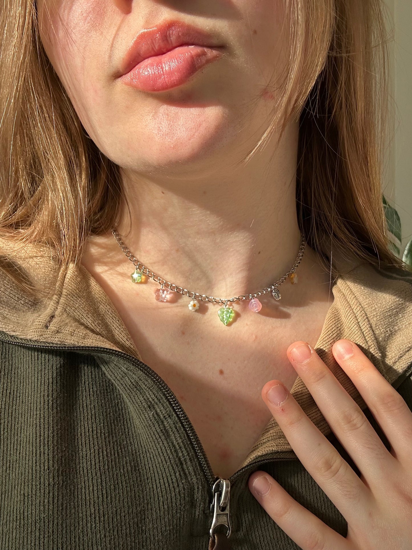 customizable beaded charm necklace