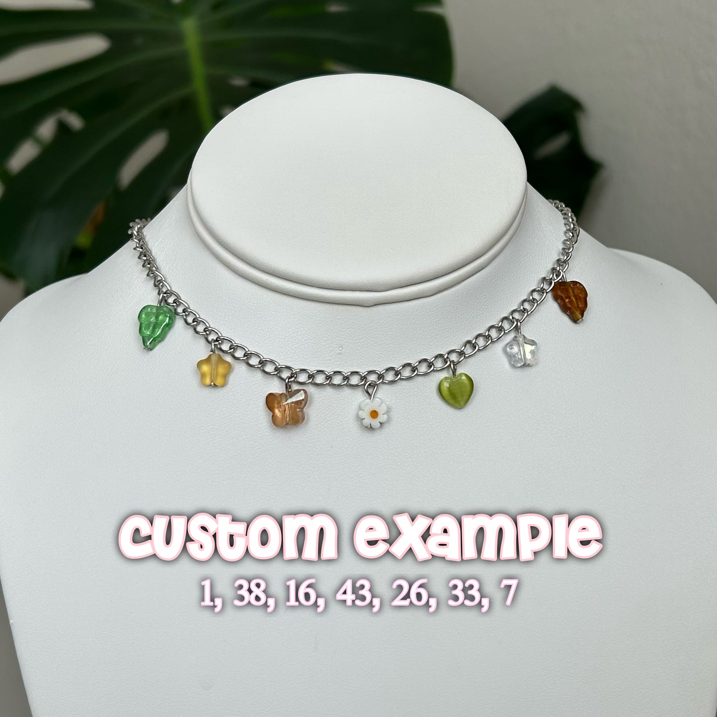 customizable beaded charm necklace
