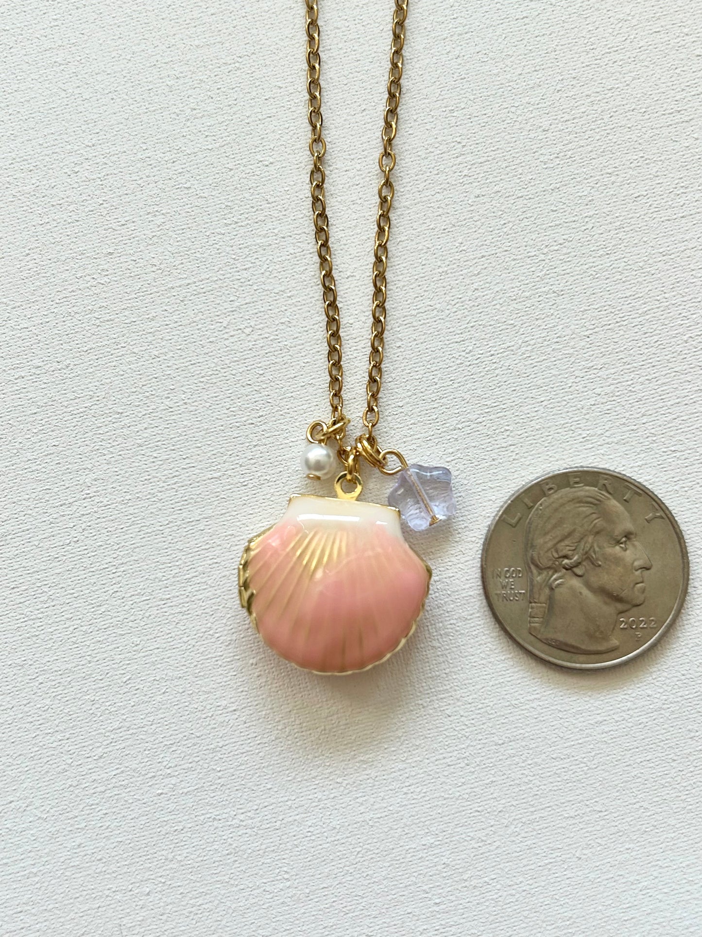 seashell locket necklace