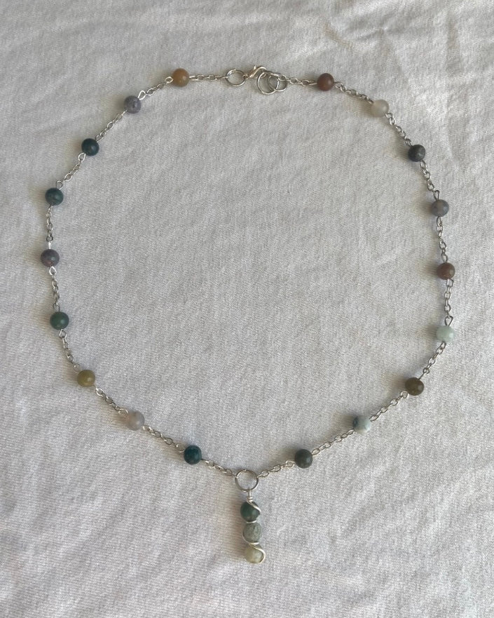 crystal wire wrapped necklace