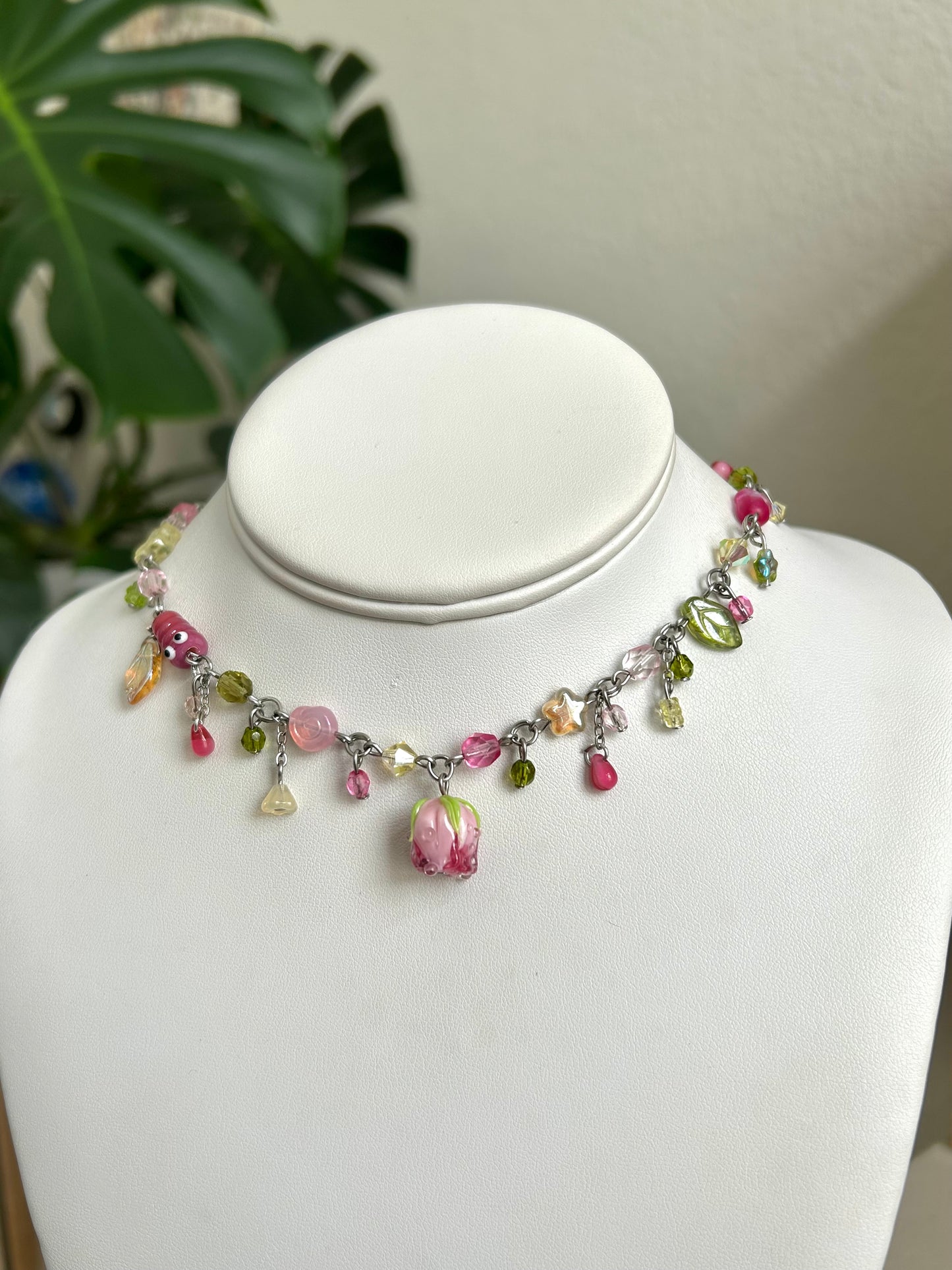 whimsy rose necklace