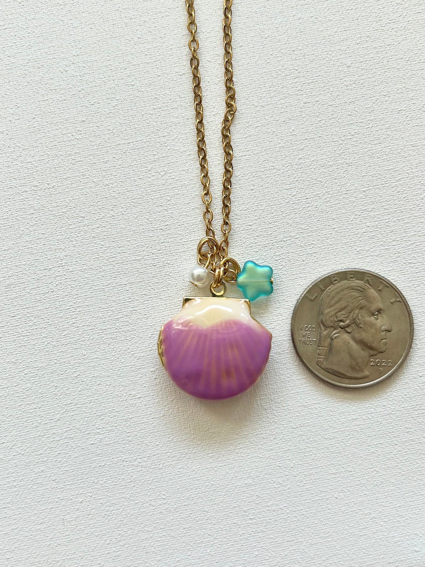 seashell locket necklace
