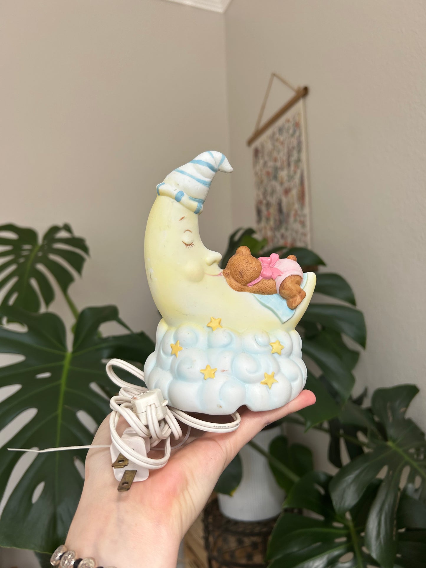 sleepy bear ceramic lamp (working)
