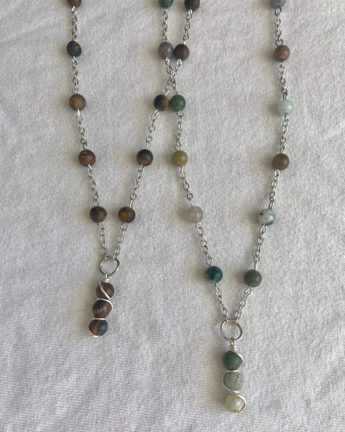 crystal wire wrapped necklace