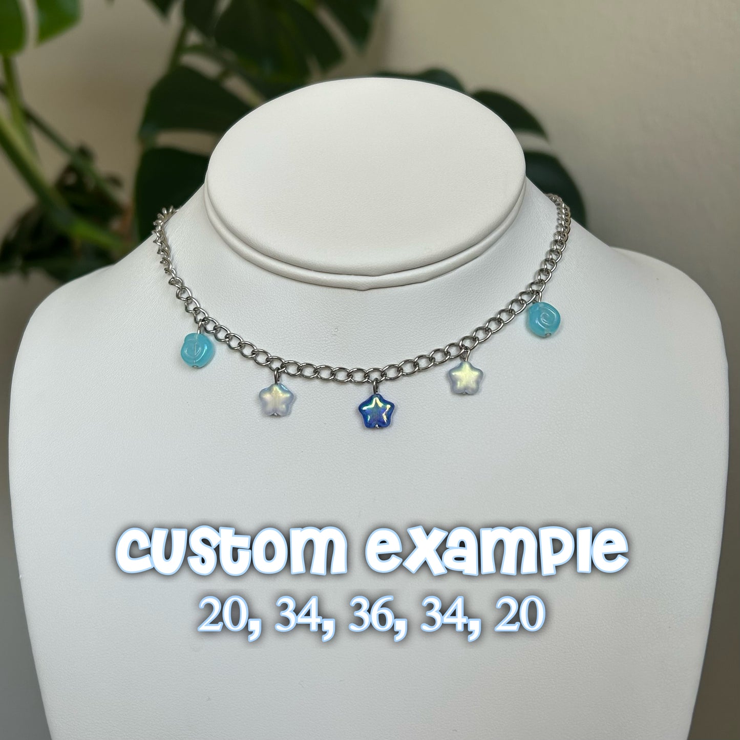 customizable beaded charm necklace
