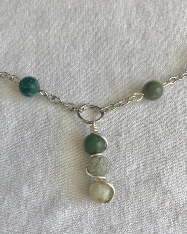 crystal wire wrapped necklace