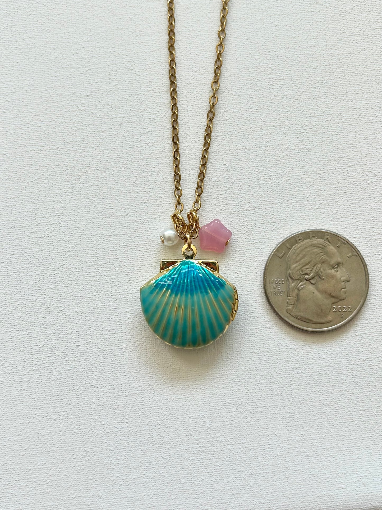 seashell locket necklace