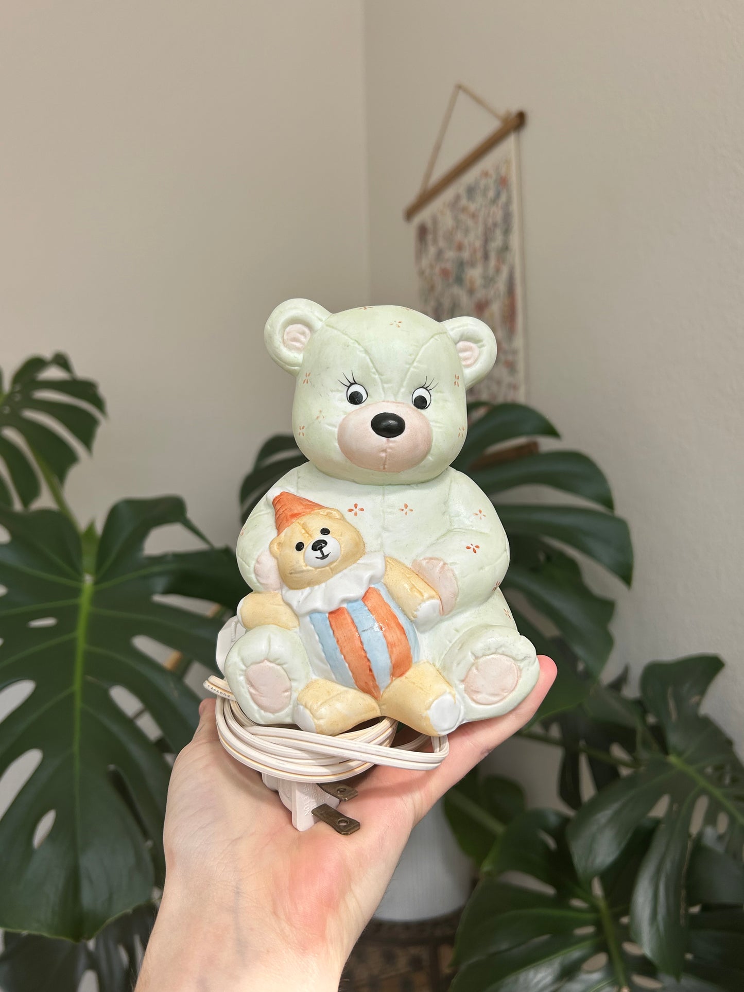 cozy teddy ceramic lamp (working)