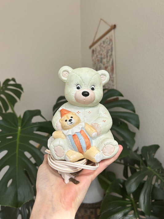 cozy teddy ceramic lamp (working)