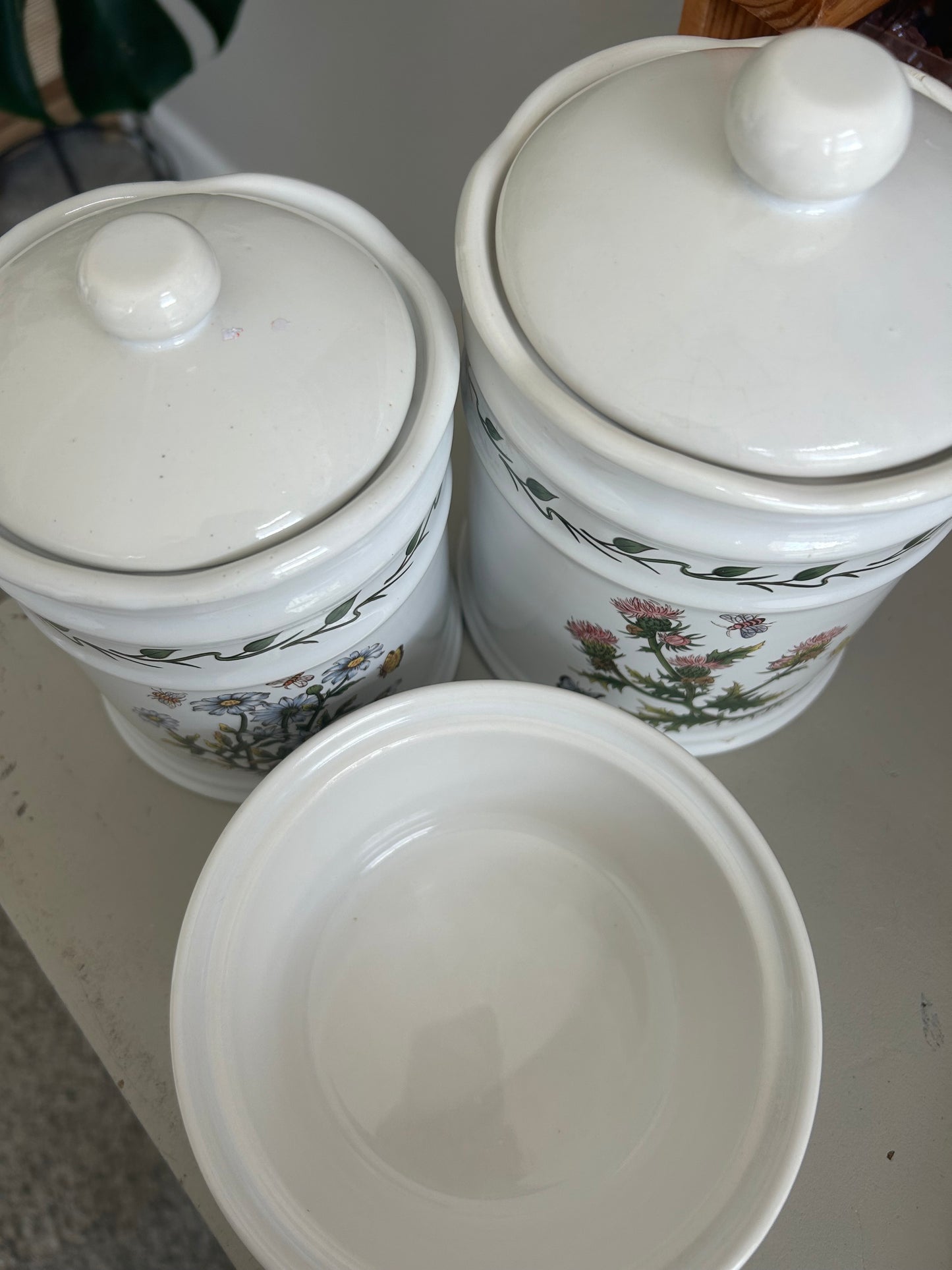 lillian vernon ceramic canister & bowl set