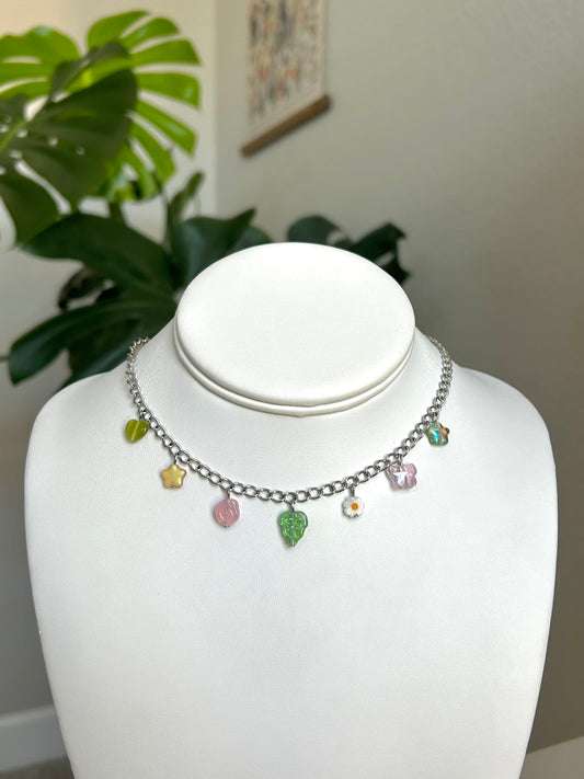 customizable beaded charm necklace