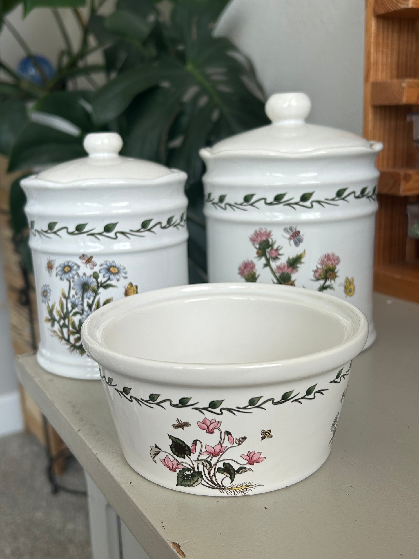 lillian vernon ceramic canister & bowl set