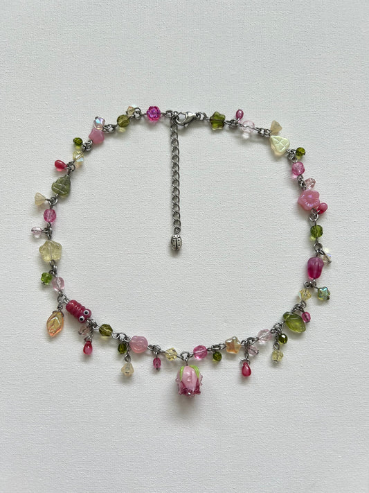 whimsy rose necklace