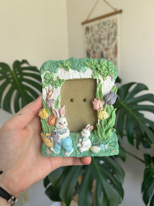 bunny garden picture frame