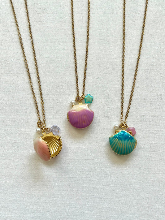 seashell locket necklace