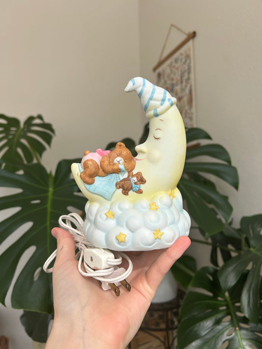 sleepy bear ceramic lamp (working)