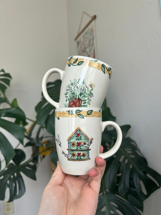 thomas pottery birdhouse mug set