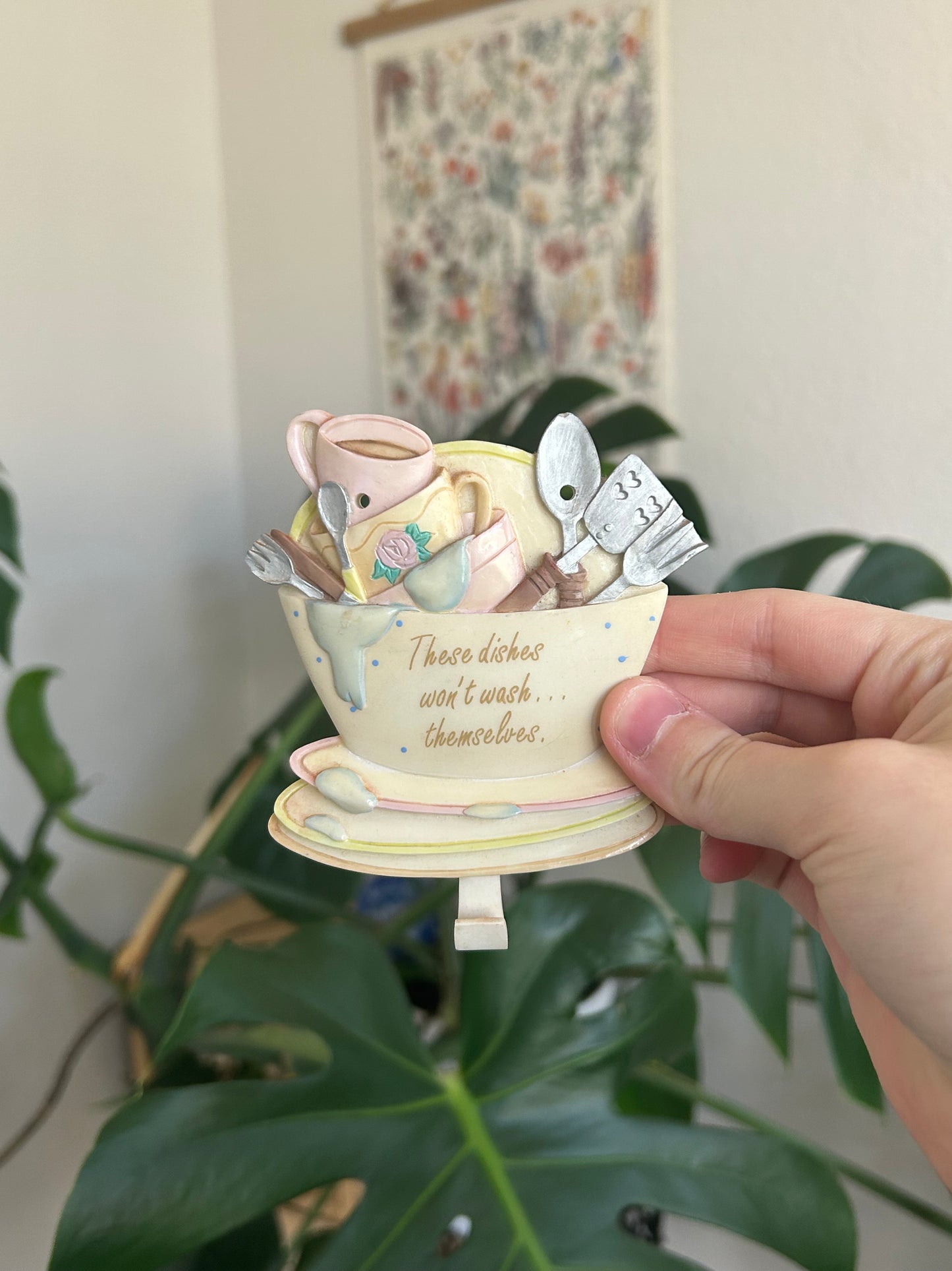 “these dishes won’t wash themselves” wall hook / magnet