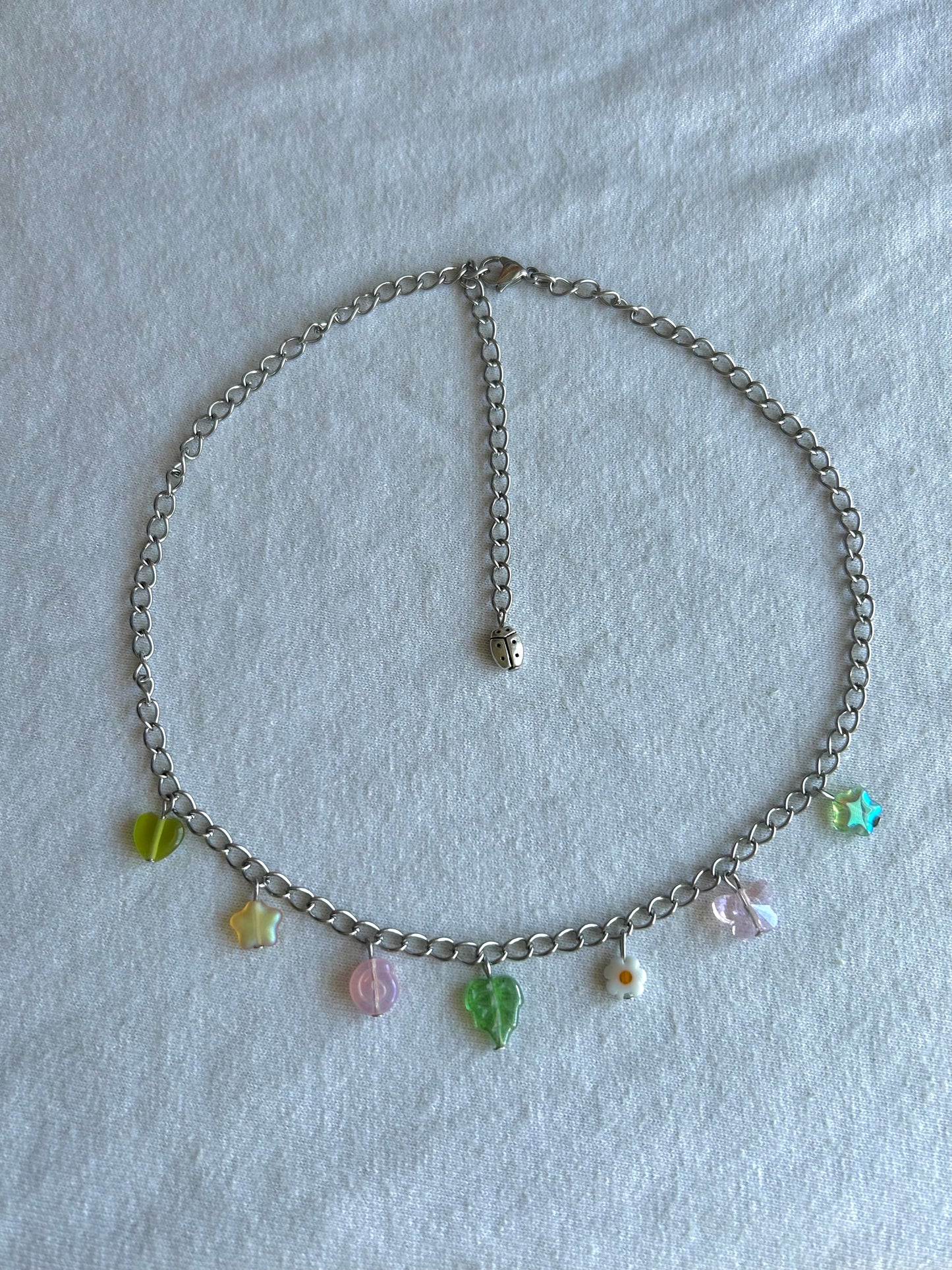 customizable beaded charm necklace