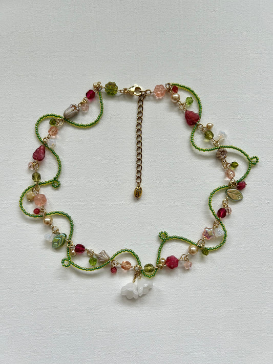 apple blossom vine necklace